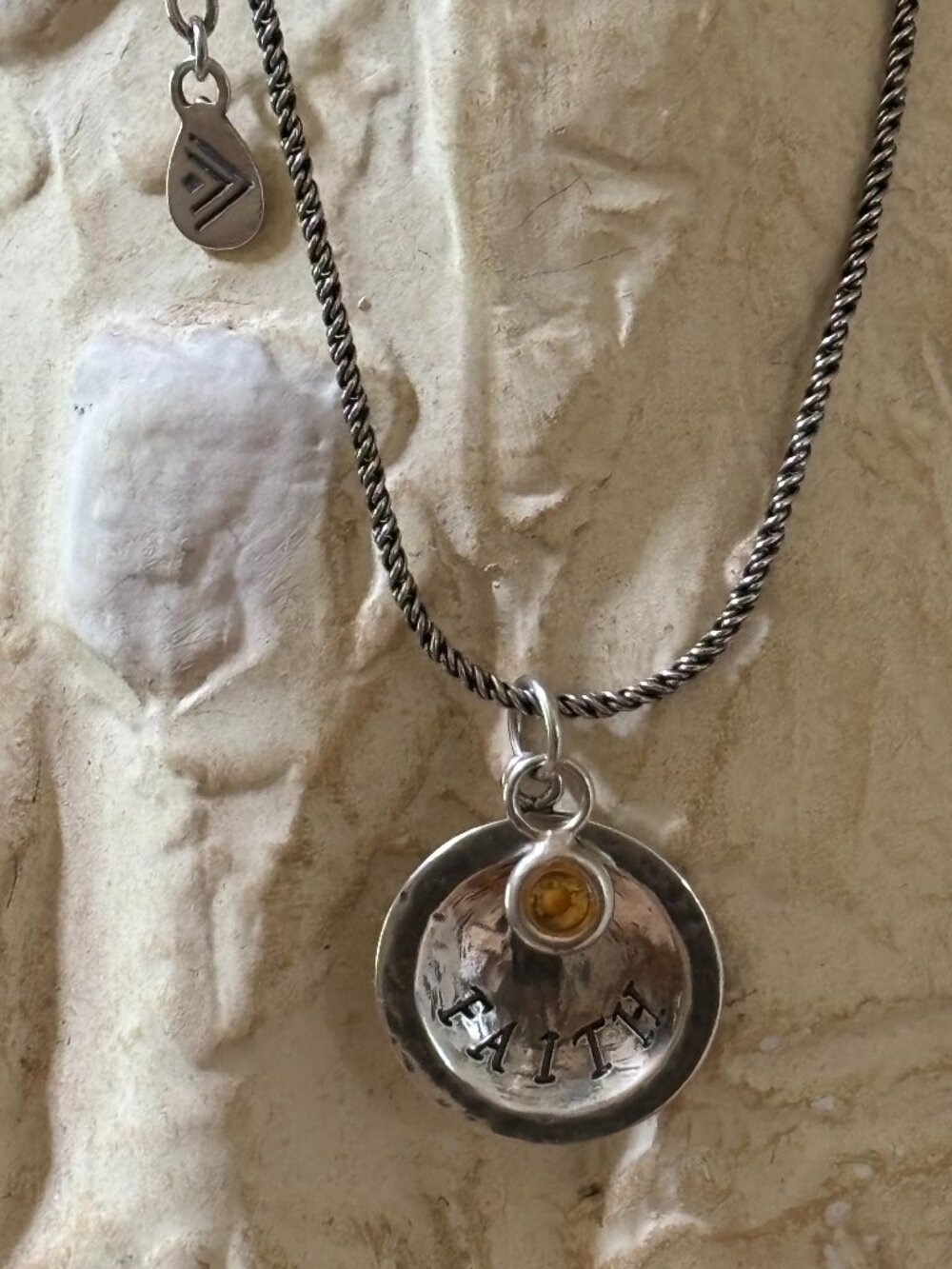 Retired Silpada .925 Sterling Silver "FAITH" Pendant Necklace N1943